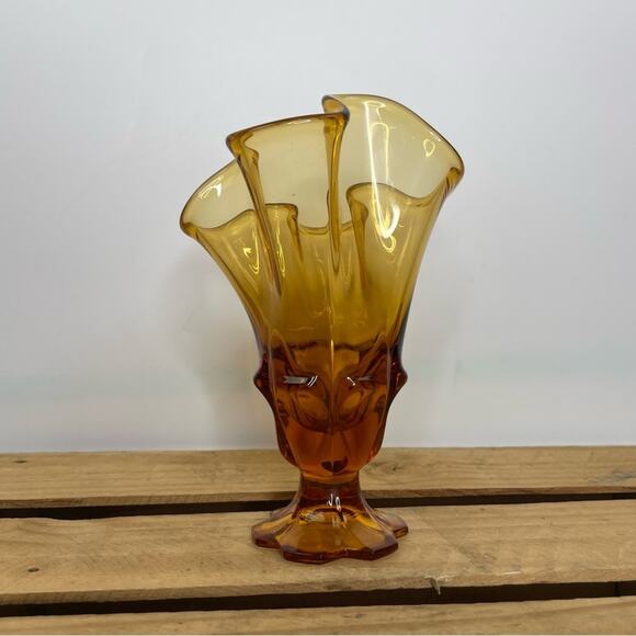 Vintage Other - Vintage amber color asymmetrical vase